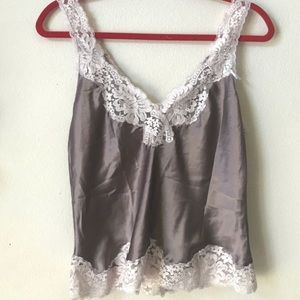 Silk lace top. A soft grey.